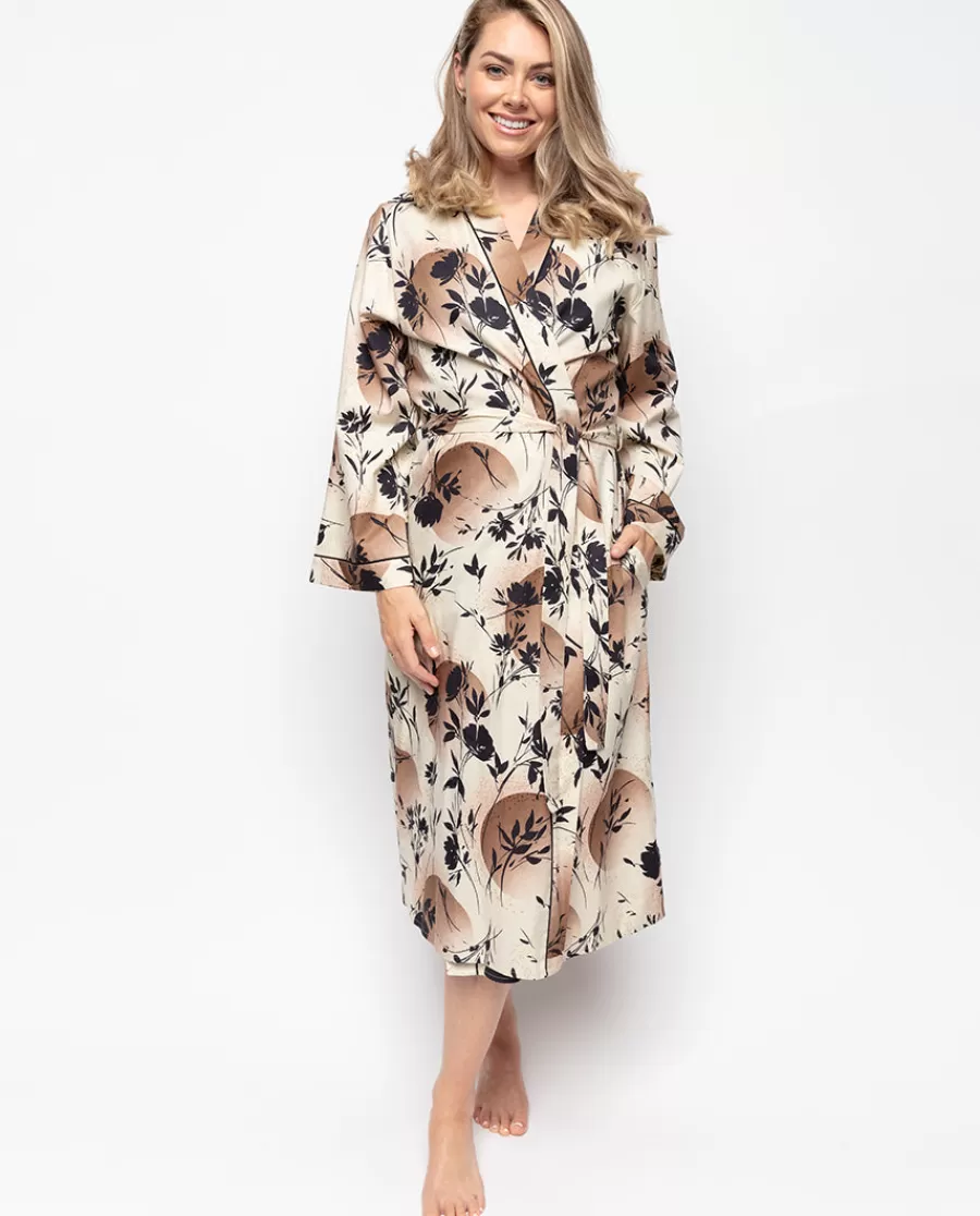 Shop Alisha Moon Print Long Dressing Gown Women Dressing Gowns