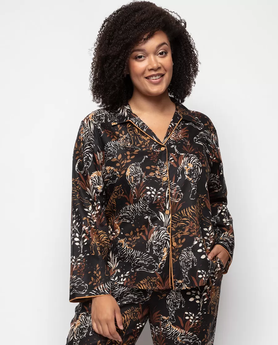 Outlet Alisha Tiger Print Pyjama Top Women Pyjama Tops