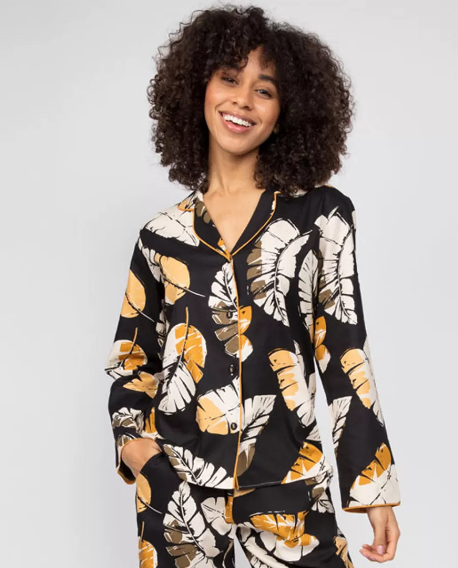 Outlet Annie Leaf Print Pyjama Top Women Pyjama Tops