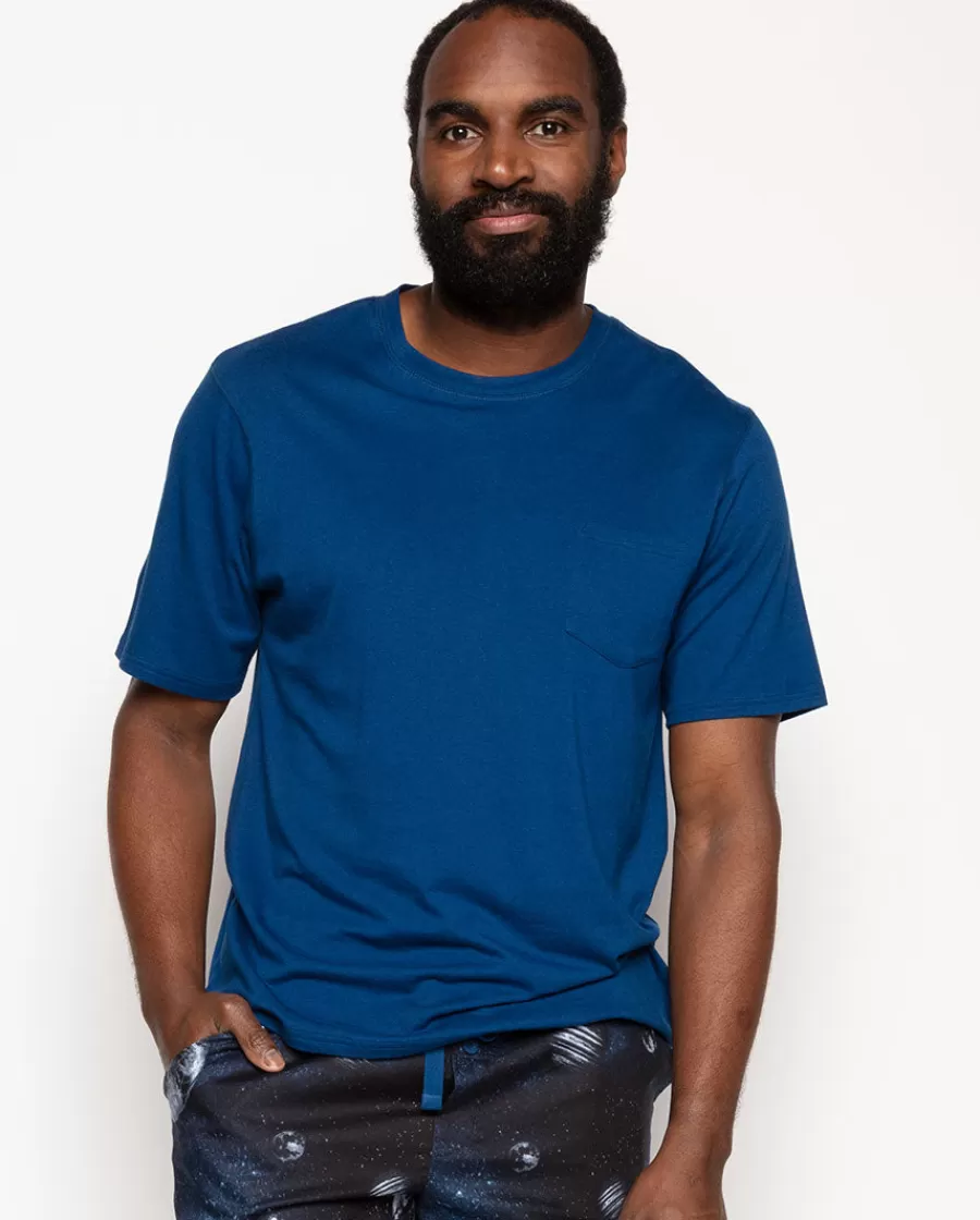 Cheap Apollo Blue Jersey T-Shirt Men Pyjama Tops