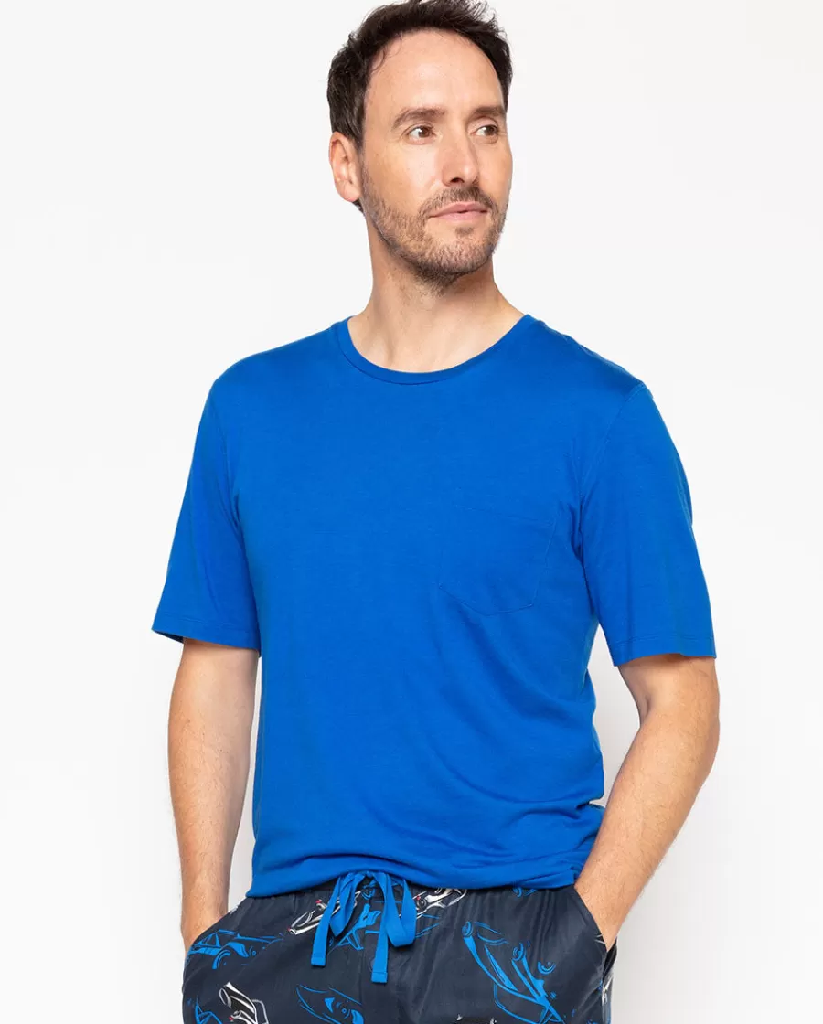 Sale Archie Blue Jersey T-Shirt Men Pyjama Tops