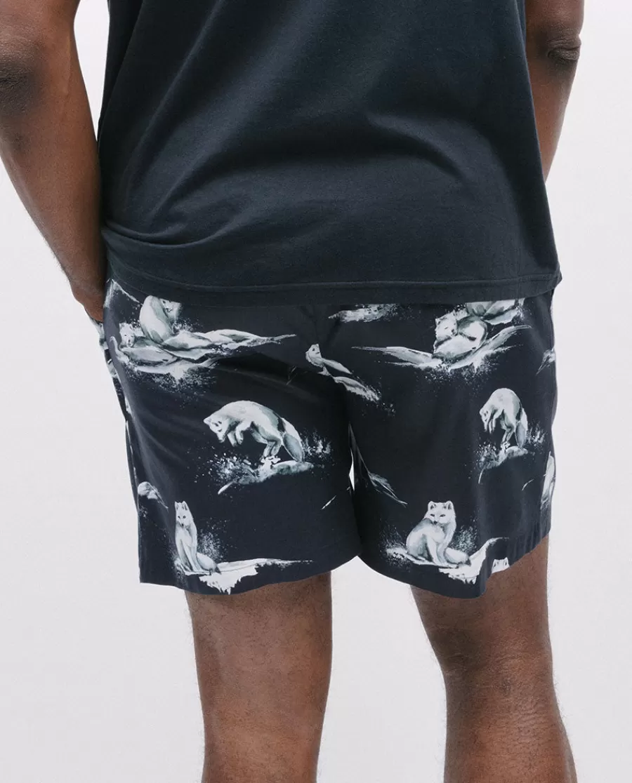 Fashion Atlas Arctic Fox Print Shorts Men Pyjama Shorts