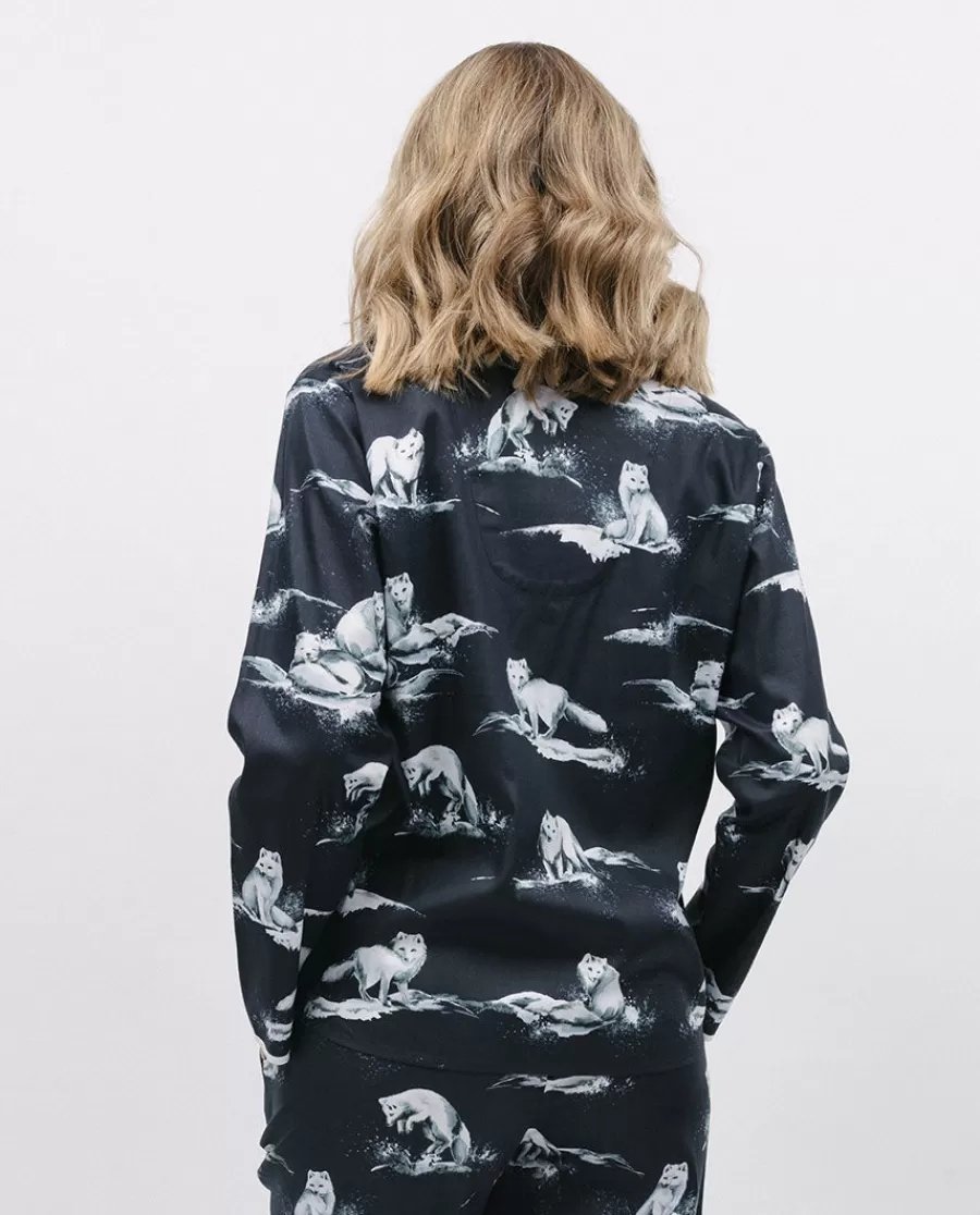 Discount Atlas Womens Arctic Fox Print Pyjama Top Women Pyjama Tops