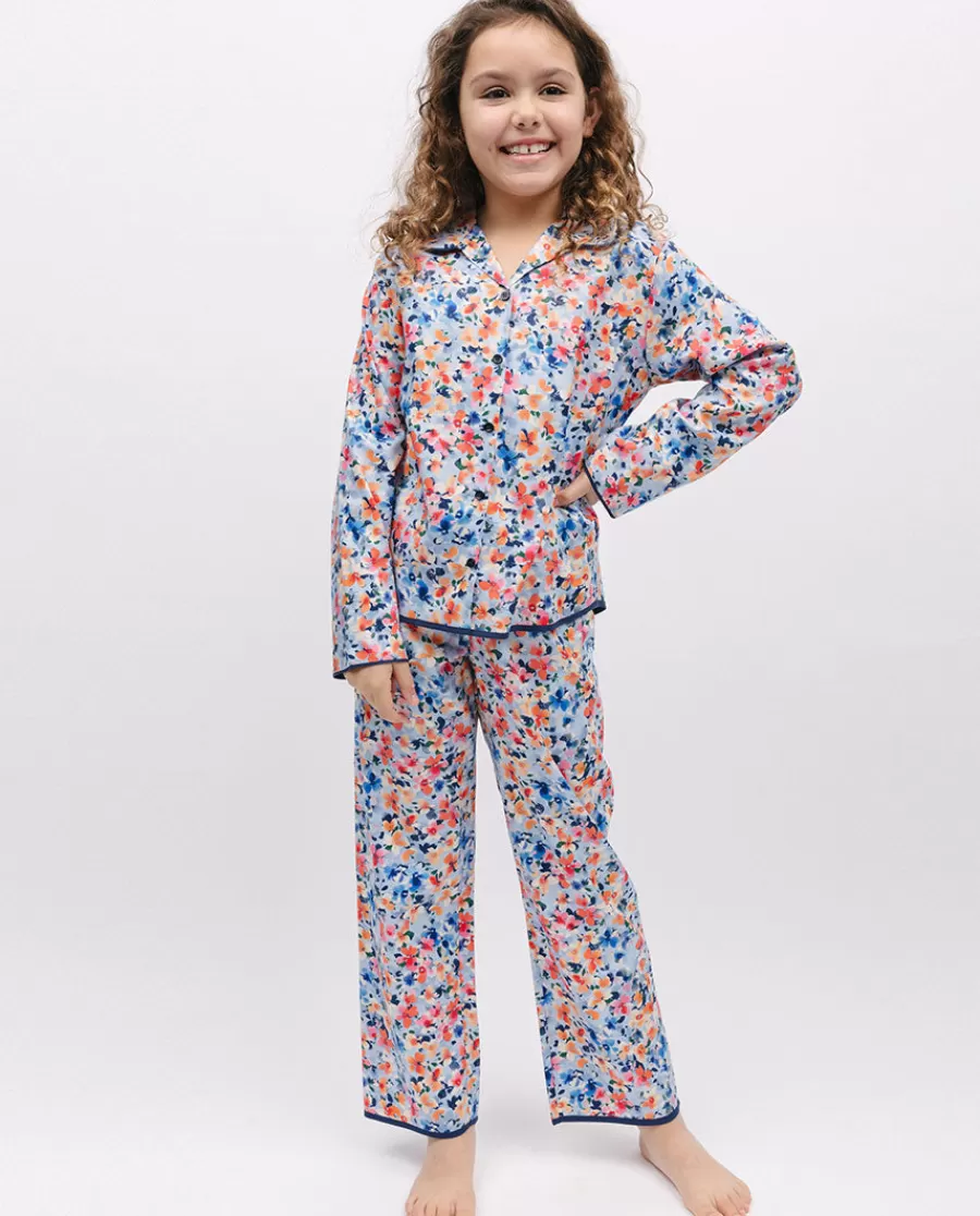 Fashion Bea Girls Ditsy Floral Print Pyjama Set Kids Girls Pyjamas