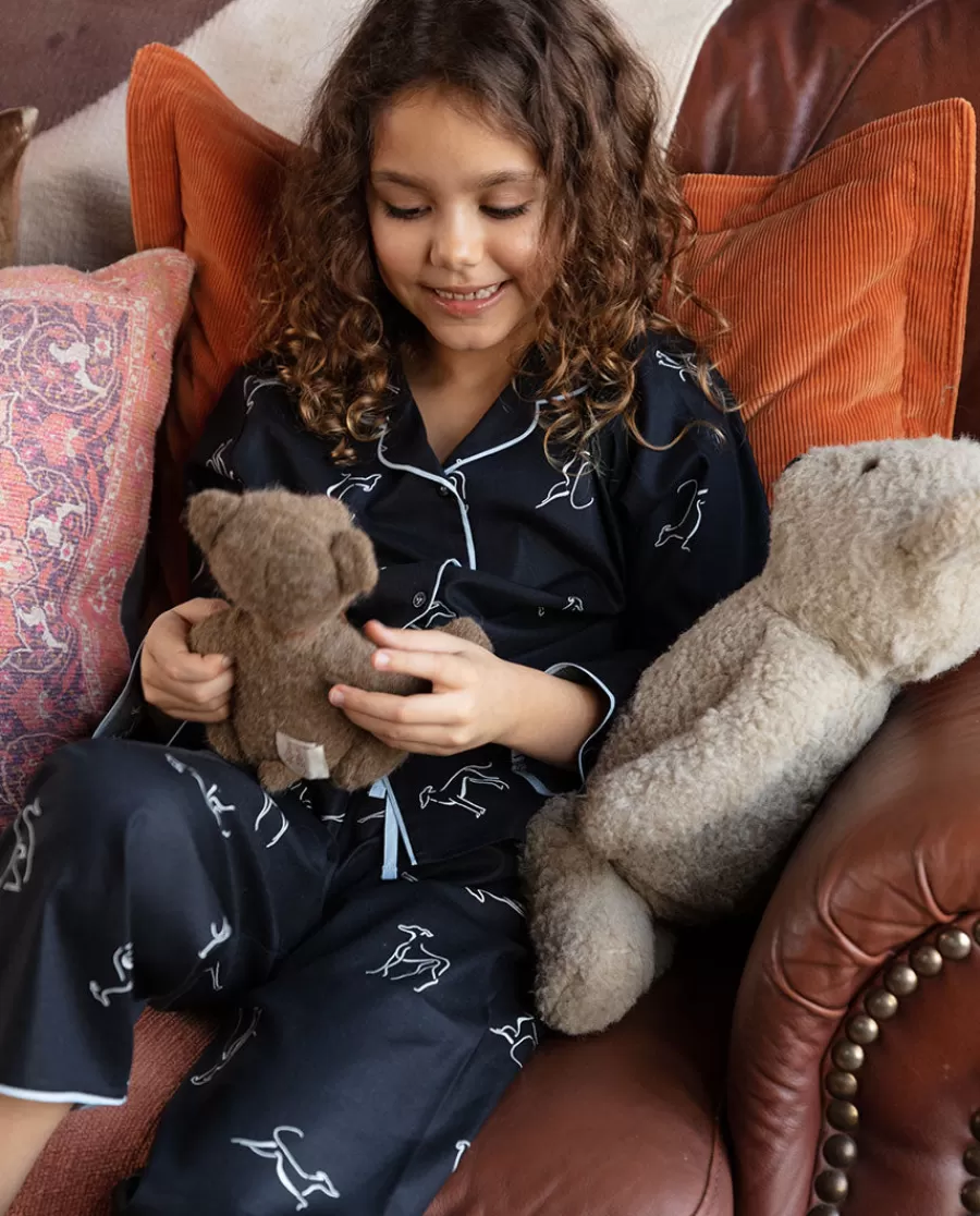 Outlet Beth Black Dog Print Pyjama Set Kids Girls Pyjamas