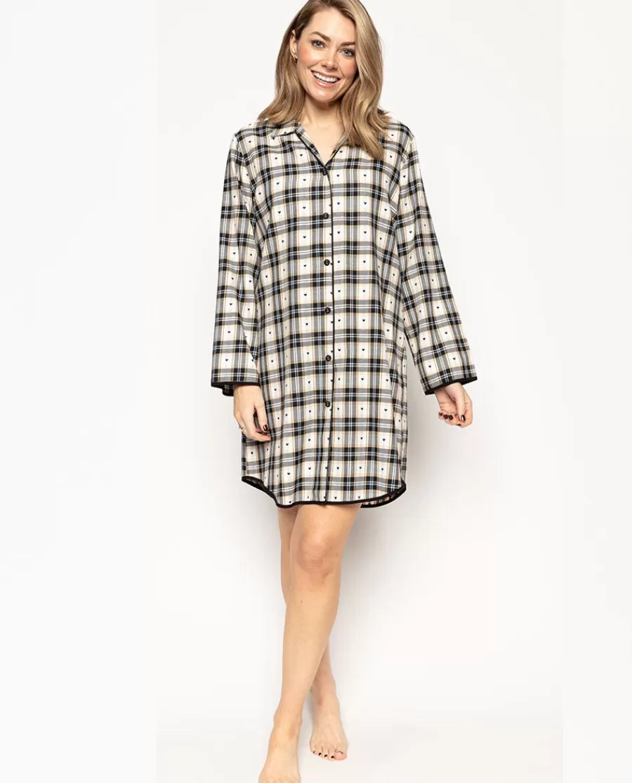 New Beth Heart Dobby Check Nightshirt Women Nightshirts