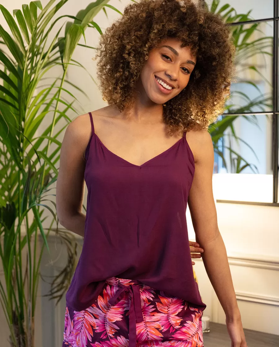 Flash Sale Carina Modal Cami And Palm Leaf Print Shorty Set Women Pyjama Sets