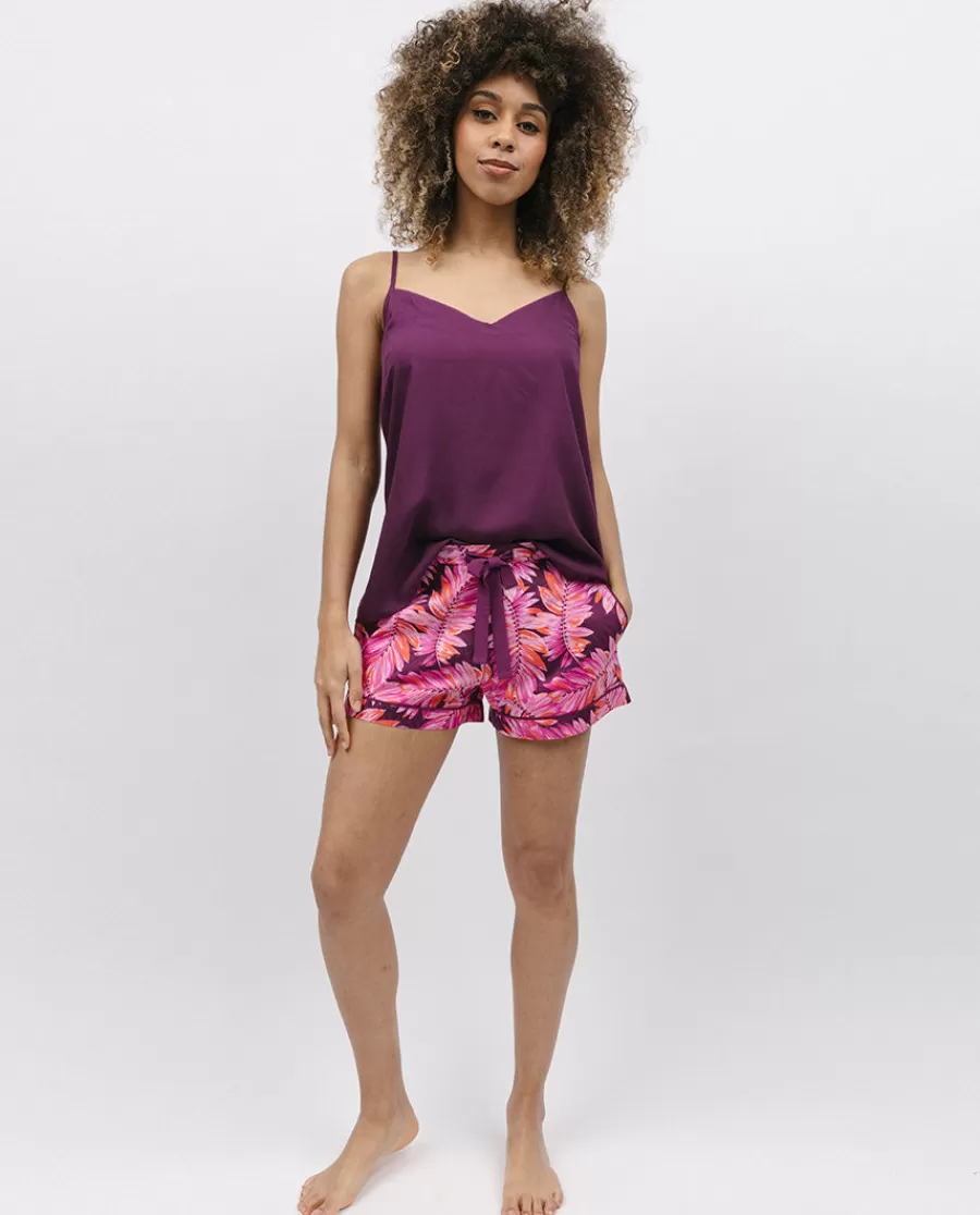 Flash Sale Carina Modal Cami And Palm Leaf Print Shorty Set Women Pyjama Sets