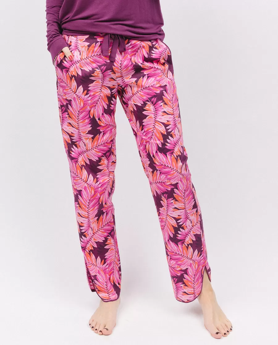 Flash Sale Carina Palm Leaf Print Pyjama Bottoms Women Pyjama Bottoms