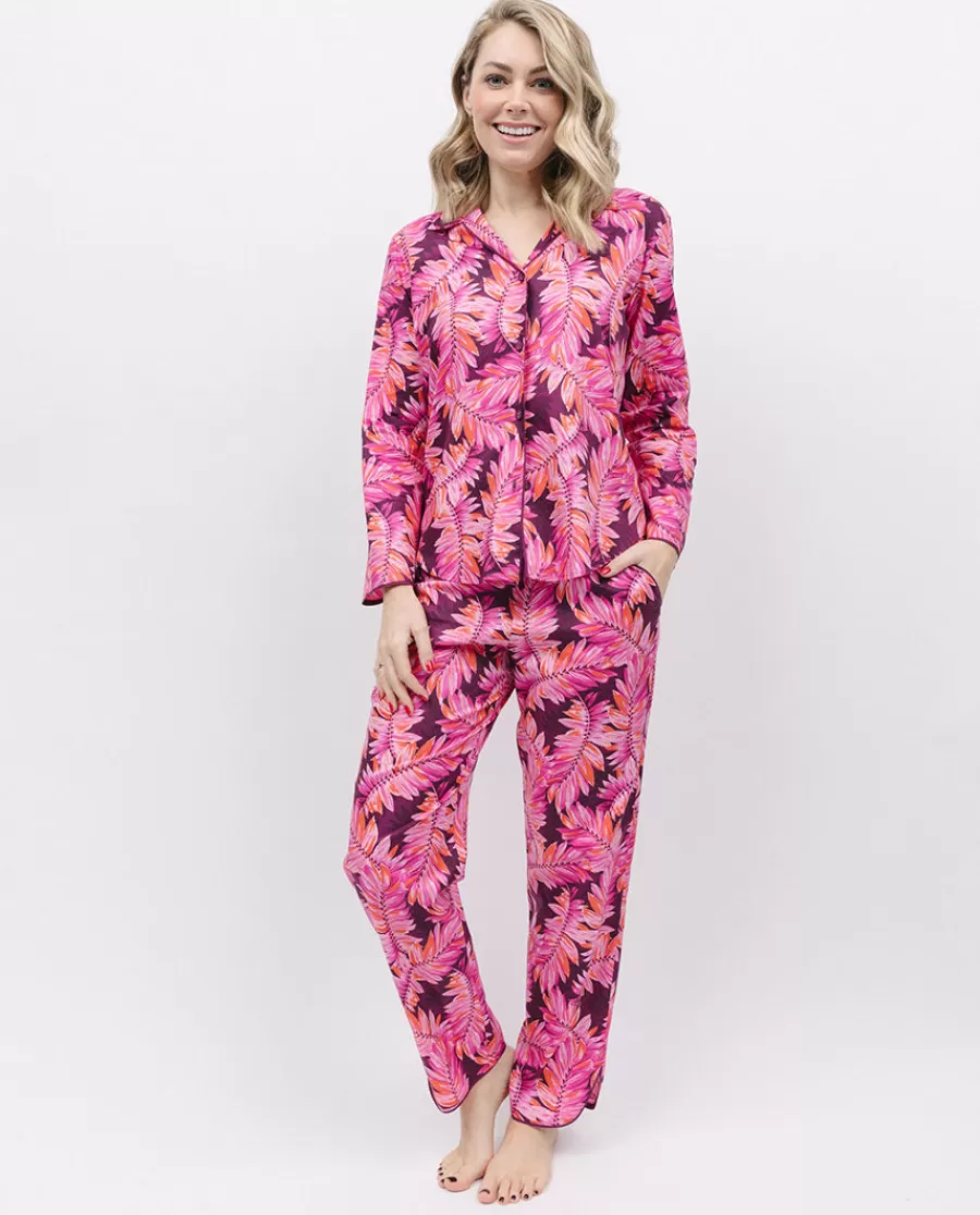 Sale Carina Palm Leaf Print Pyjama Set Women Pyjama Sets