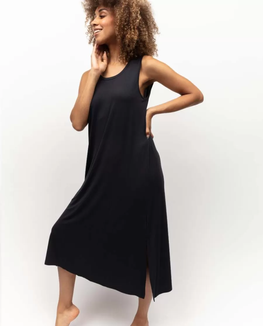Outlet Charcoal Jersey Long Nightdress Women Loungewear