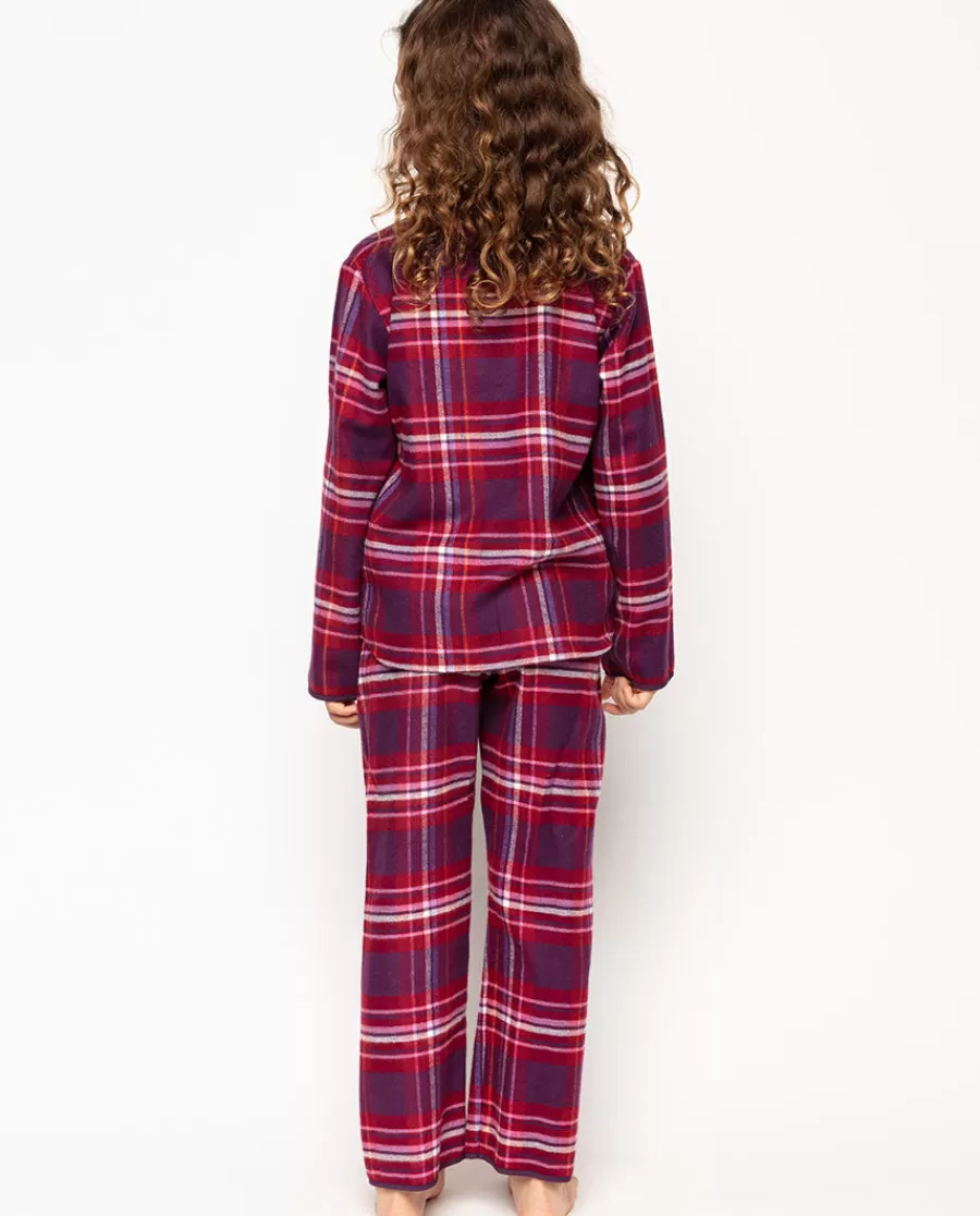 Discount Clarissa Purple Super Cosy Check Pyjama Set Kids Girls Pyjamas