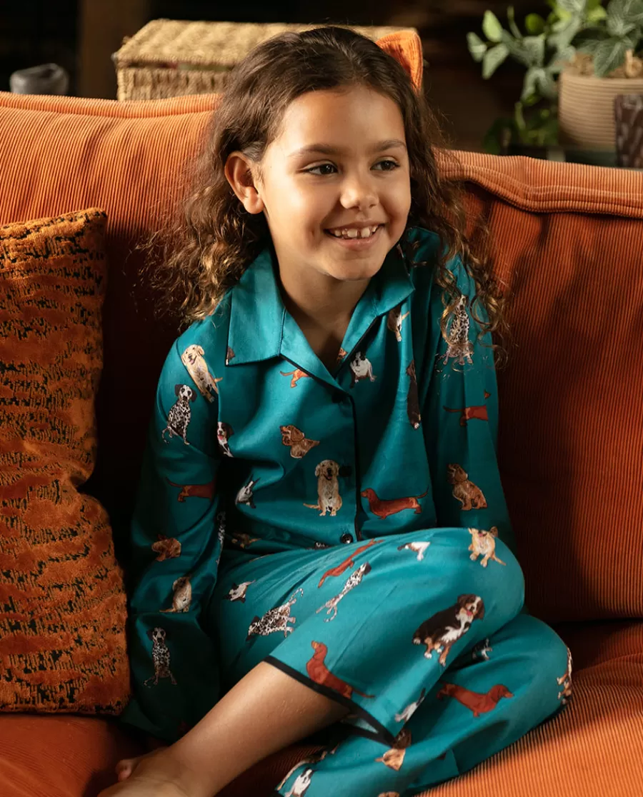 Outlet Coco Girls Dog Print Pyjama Set Kids Girls Pyjamas