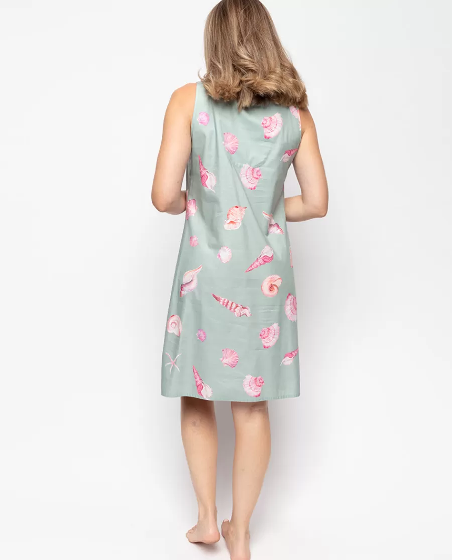 Cheap Coral Shell Print Short Nightdress Women Nightdresses