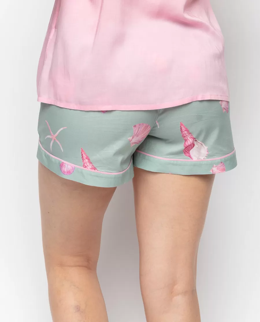 Store Coral Shell Print Shorts Women Pyjama Bottoms