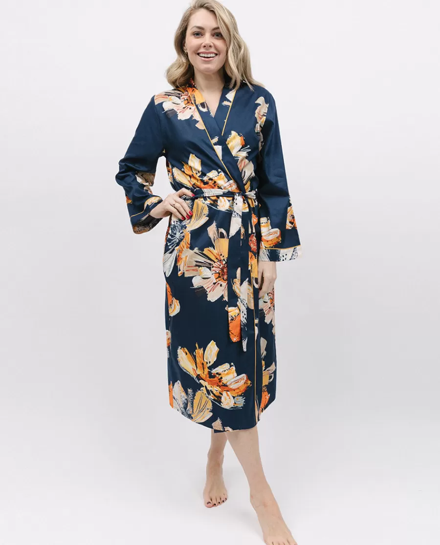 Clearance Cosmo Floral Print Long Dressing Gown Women Dressing Gowns