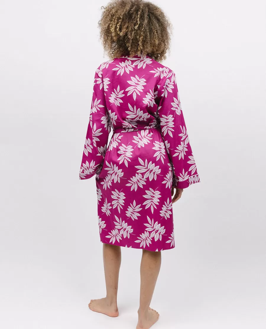 Cheap Emmi Leaf Print Short Dressing Gown Women Dressing Gowns