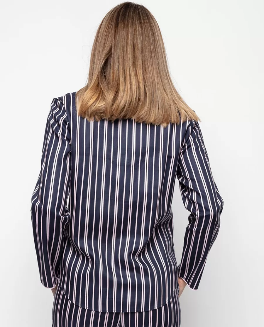Fashion Estelle Printed Stripe Pyjama Top Women Pyjama Tops
