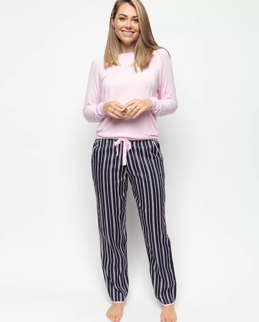 Cheap Estelle Slouch Jersey Top And Printed Stripe Pyjama Set Women Pyjama Sets