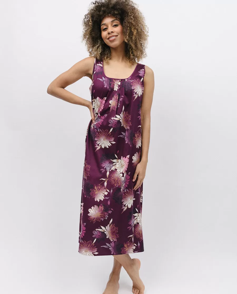 Hot Eve Floral Print Long Nightdress Women Nightdresses