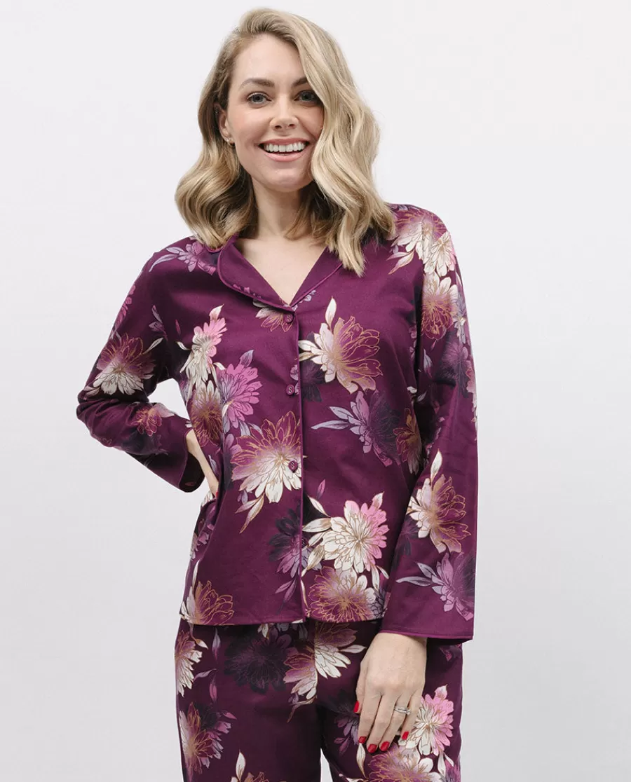 Cheap Eve Floral Print Pyjama Top Women Pyjama Tops