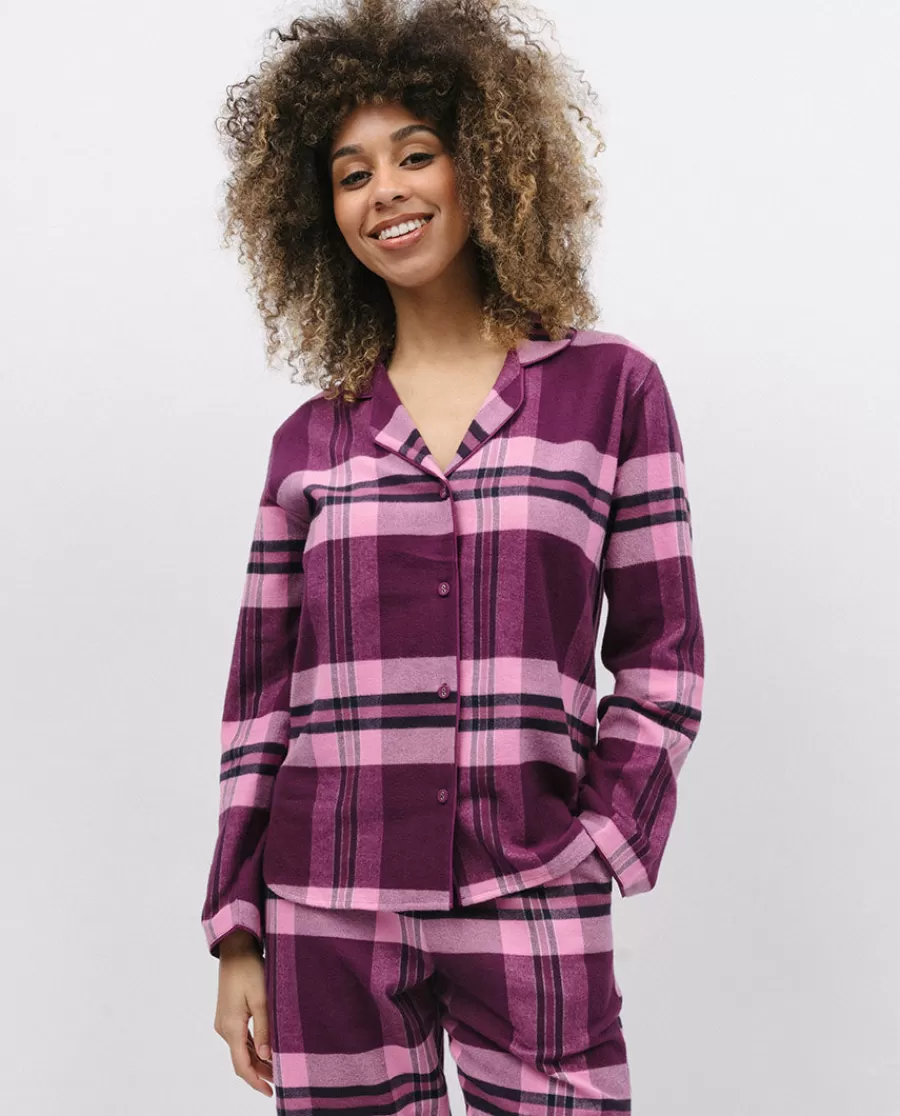 Sale Eve Super Cosy Check Pyjama Top Women Pyjama Tops