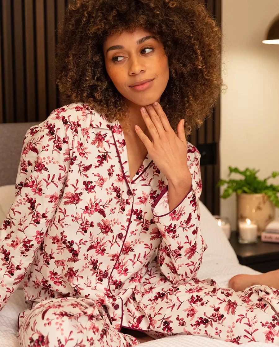 Clearance Eve Womens Berry Print Pyjama Set Women Pyjama Sets