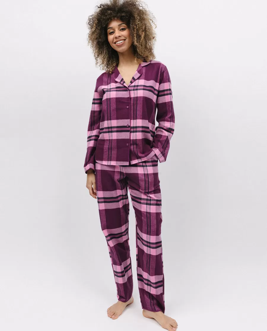 Outlet Eve Womens Super Cosy Check Pyjama Set Women Pyjama Sets