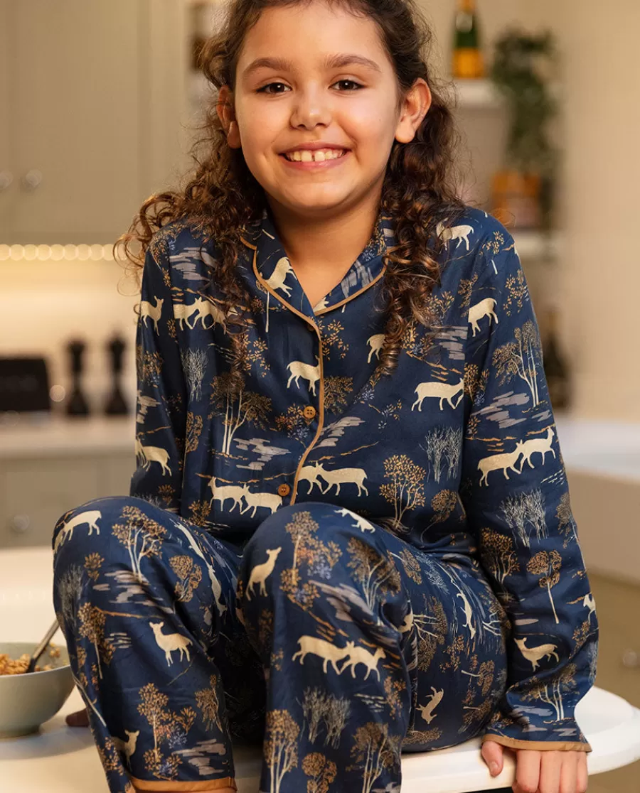 Best Sale Fawn Girls Woodland Print Pyjama Set Kids Girls Pyjamas