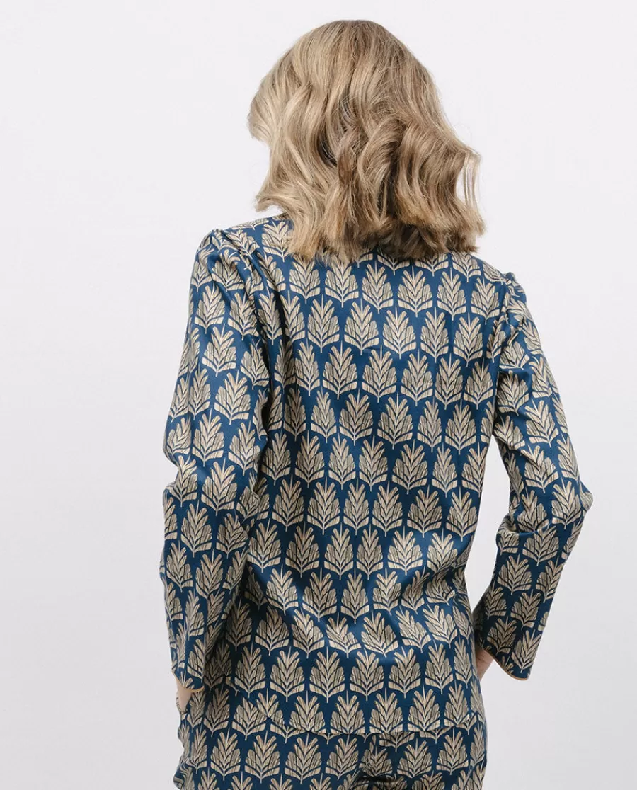 Discount Fawn Pinecone Geo Print Pyjama Top Women Pyjama Tops