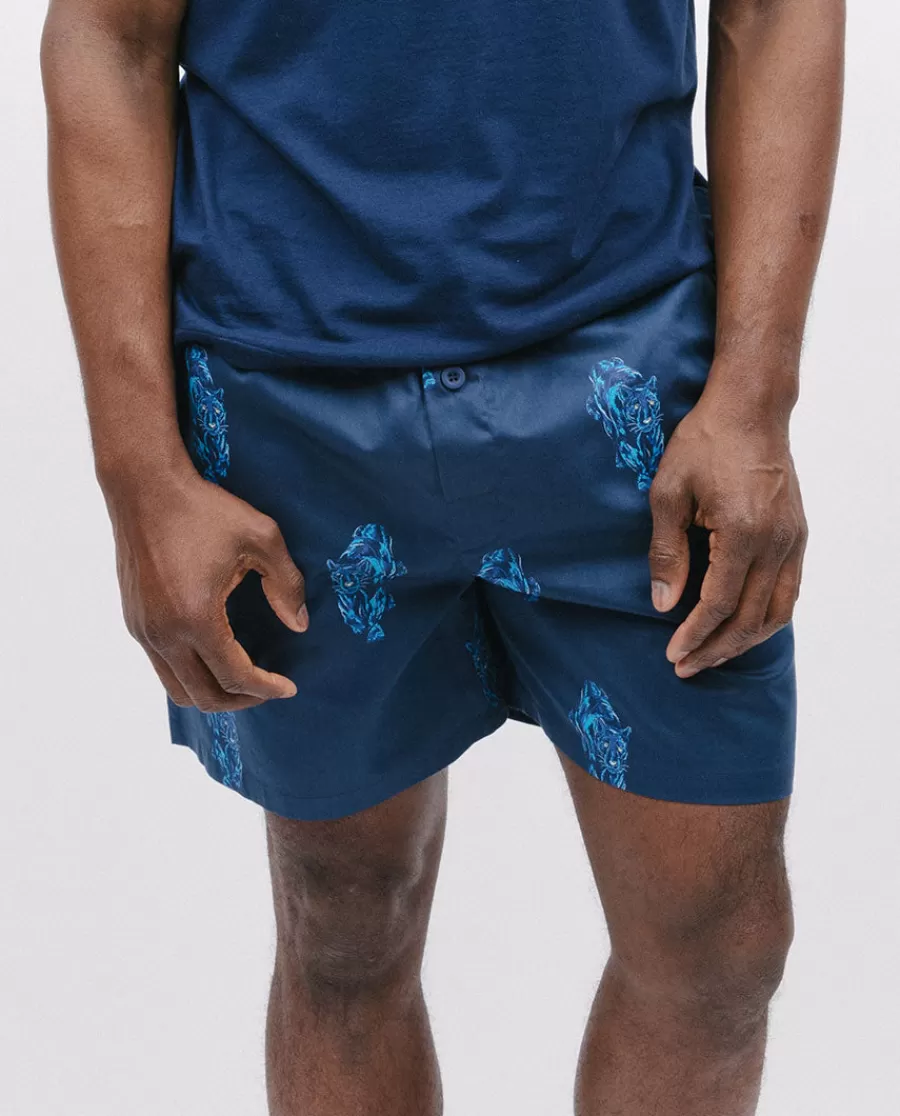Best Sale Felix Panther Print Shorts Men Pyjama Shorts