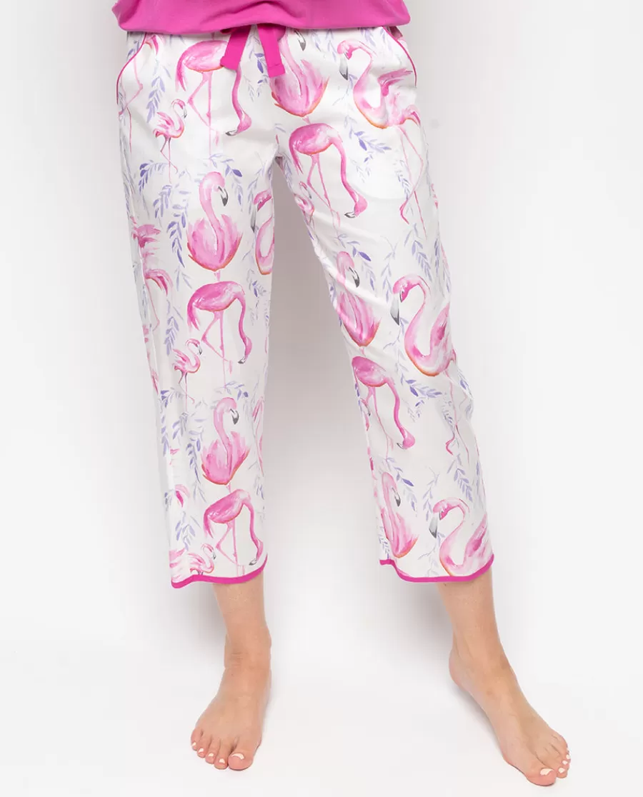 Best Sale Fifi Flamingo Print Cropped Pyjama Bottoms Women Pyjama Bottoms