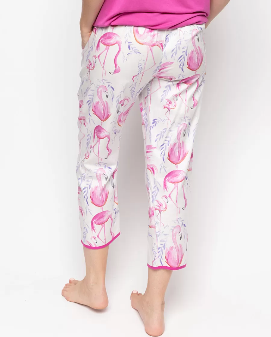 Best Sale Fifi Flamingo Print Cropped Pyjama Bottoms Women Pyjama Bottoms