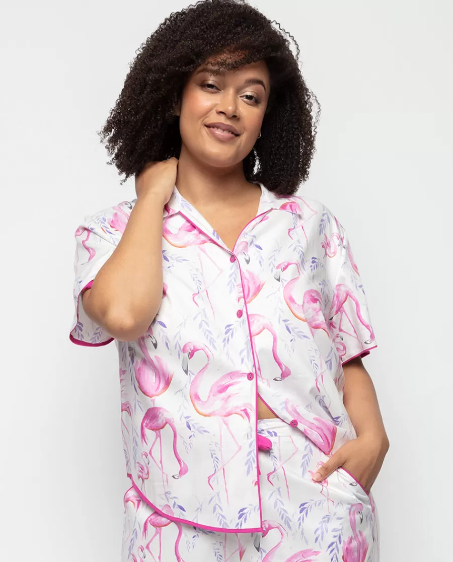 Best Fifi Flamingo Print Pyjama Top Women Pyjama Tops