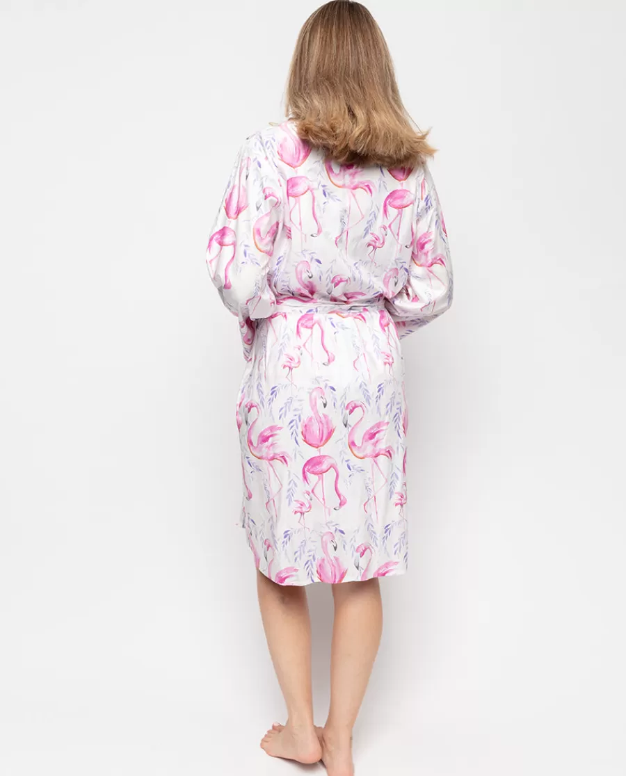 Sale Fifi Flamingo Print Short Dressing Gown Women Dressing Gowns