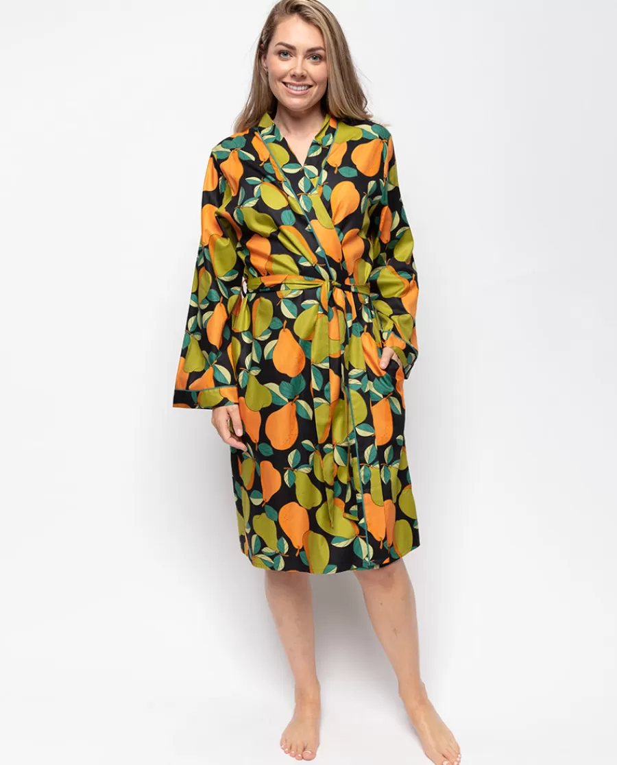 Best Flo Pear Print Short Dressing Gown Women Dressing Gowns