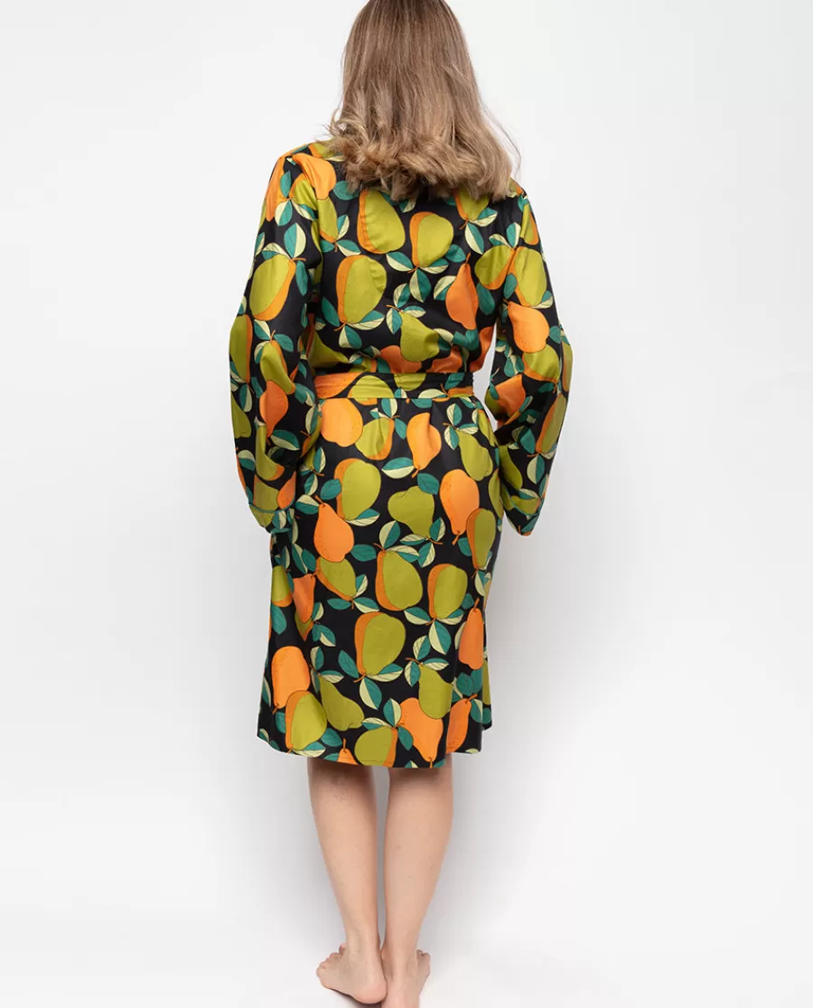 Best Flo Pear Print Short Dressing Gown Women Dressing Gowns