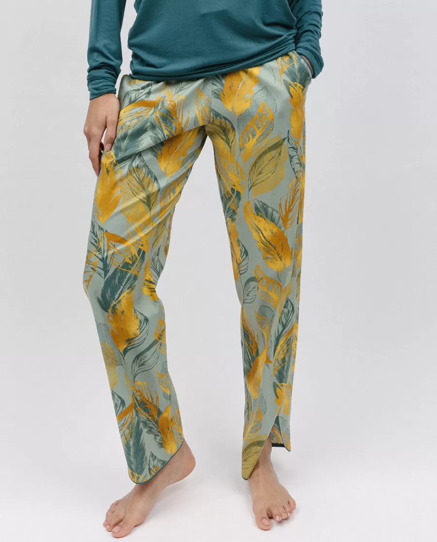 Cheap Hannah Leaf Print Pyjama Bottoms Women Pyjama Bottoms