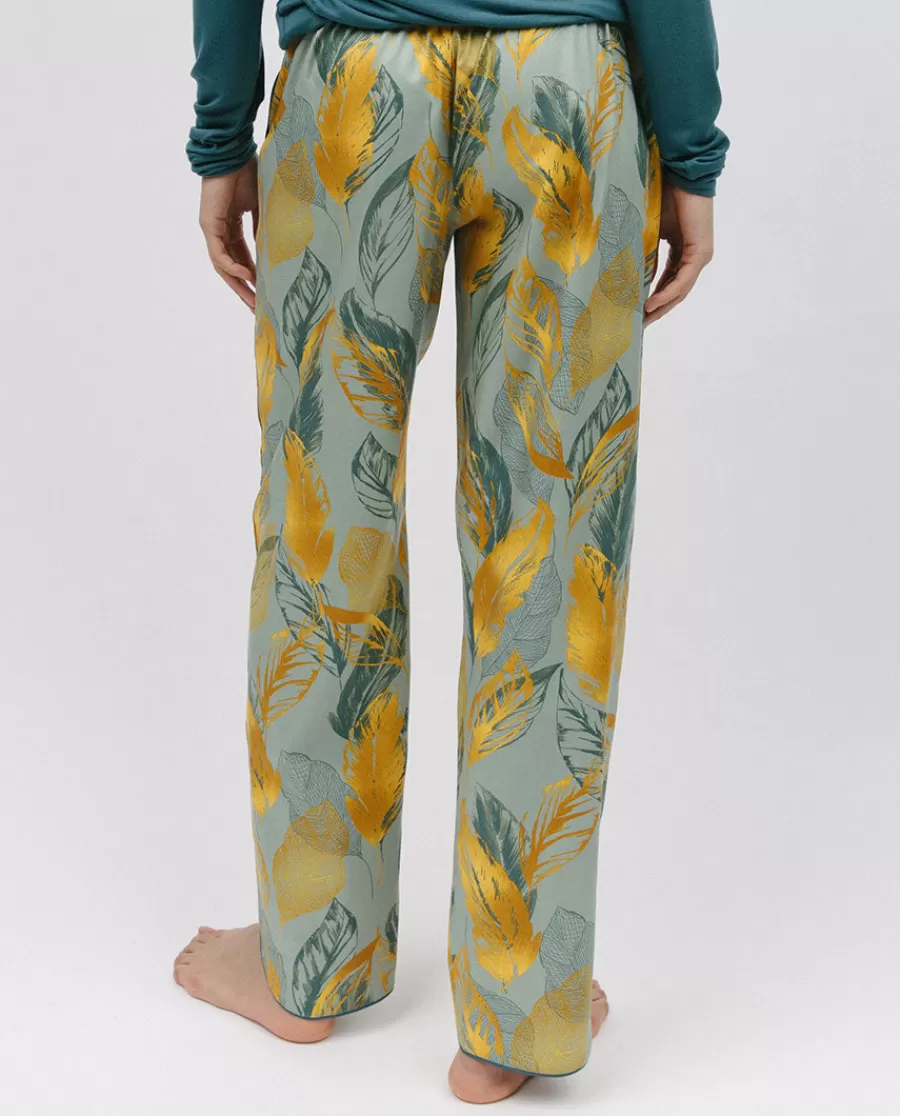 Cheap Hannah Leaf Print Pyjama Bottoms Women Pyjama Bottoms
