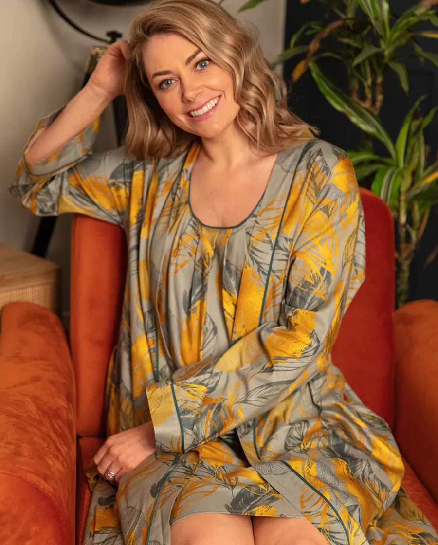 Outlet Hannah Leaf Print Short Nightdress Women Nightdresses