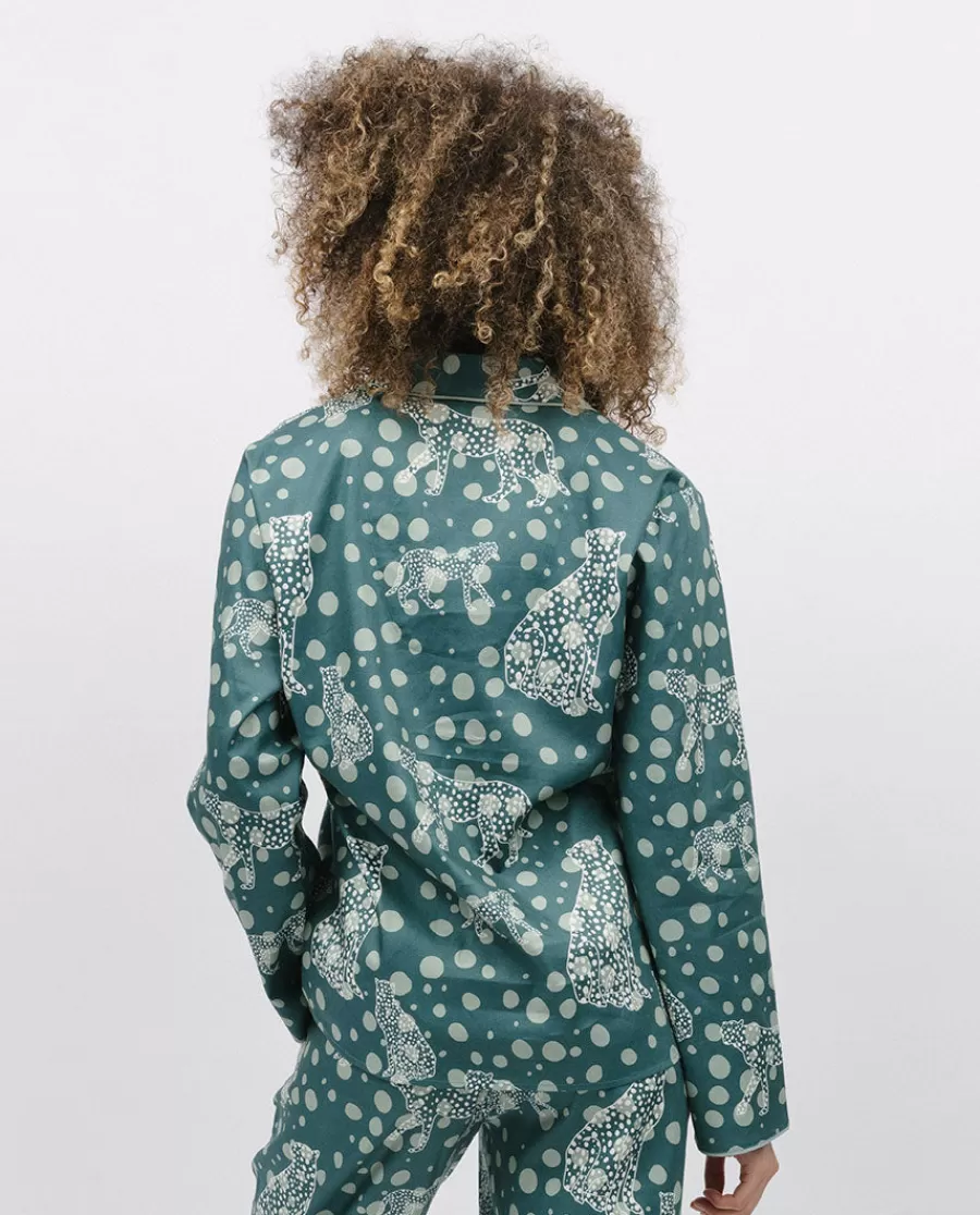 Clearance Hannah Leopard Print Pyjama Top Women Pyjama Tops