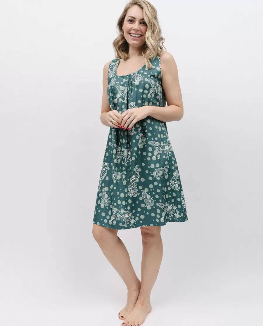 Clearance Hannah Leopard Print Short Nightdress Women Nightdresses