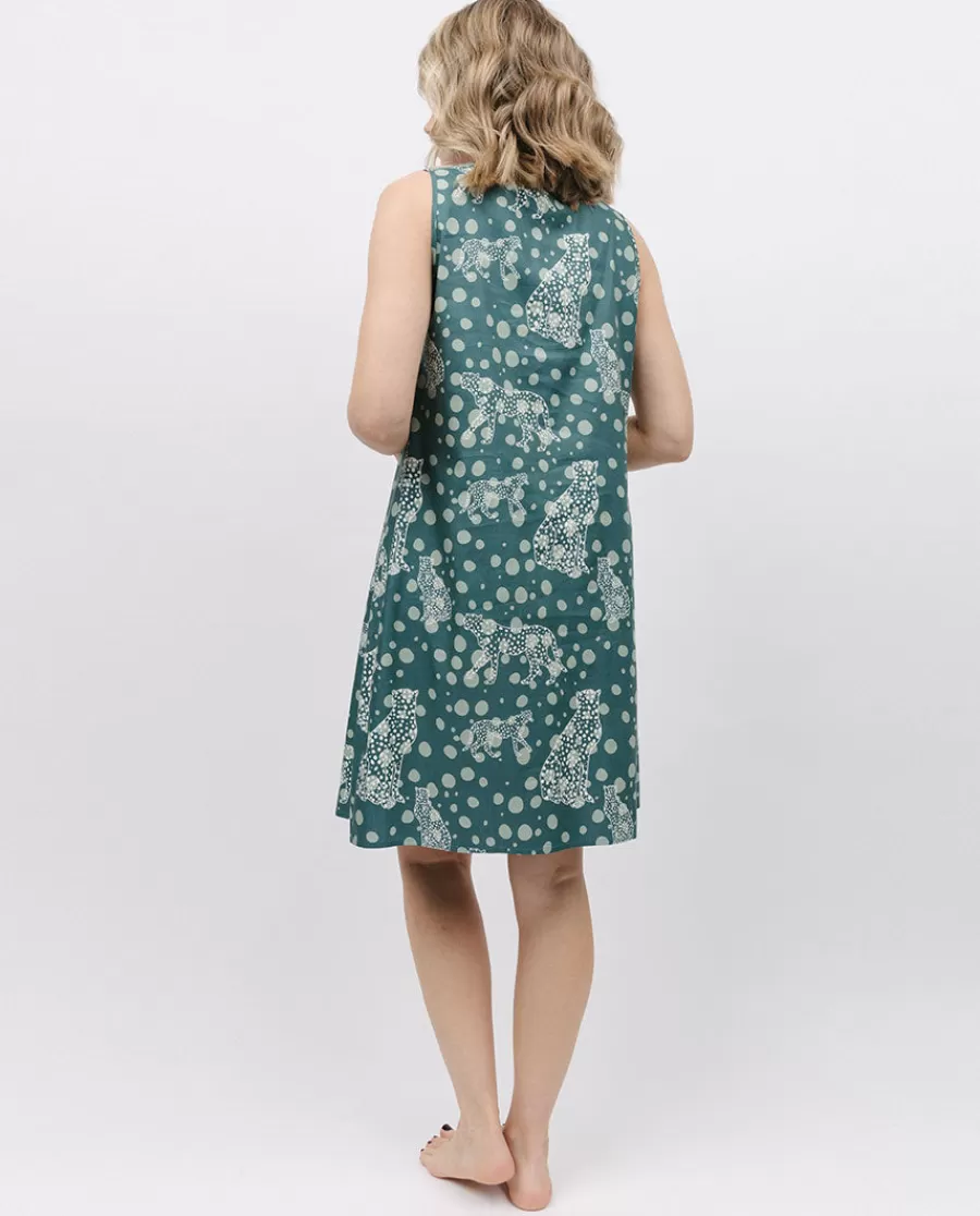 Clearance Hannah Leopard Print Short Nightdress Women Nightdresses