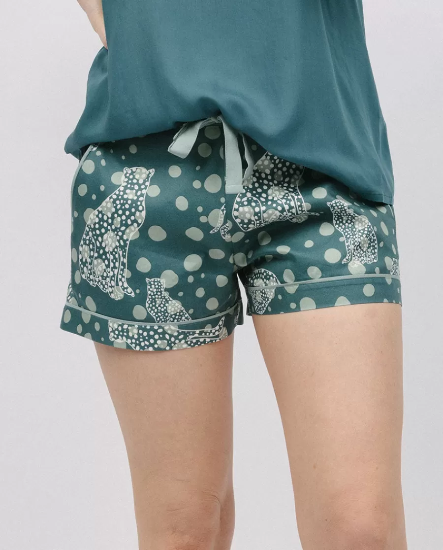 Best Hannah Leopard Print Shorts Women Pyjama Bottoms