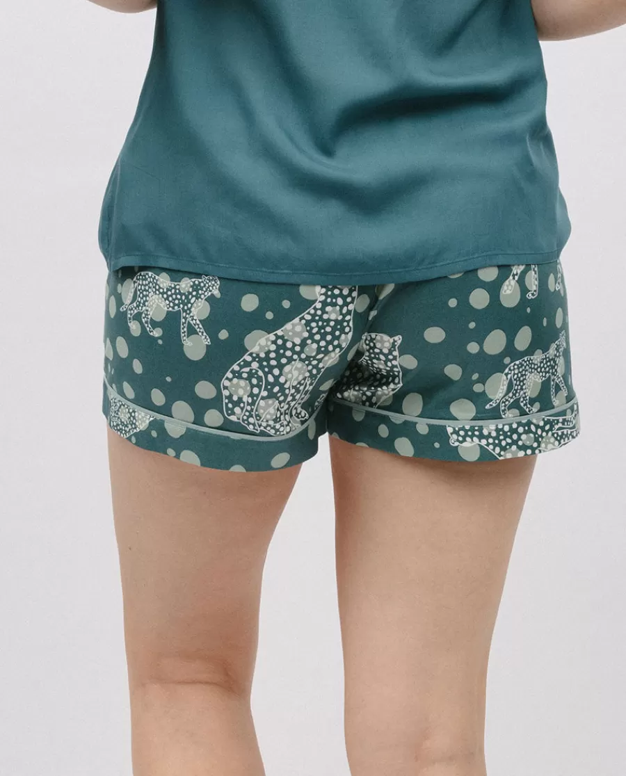 Best Hannah Leopard Print Shorts Women Pyjama Bottoms