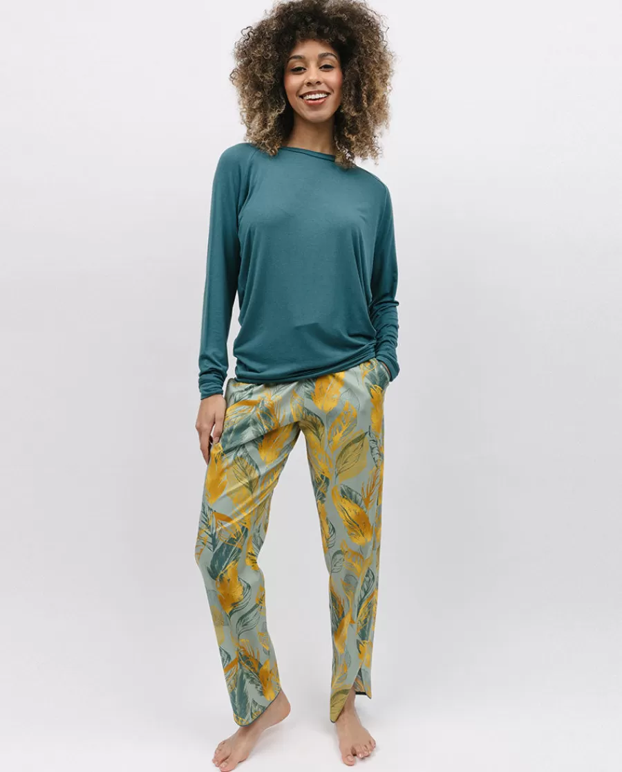 Outlet Hannah Slouch Jersey Top And Leaf Print Pyjama Set Women Pyjama Sets
