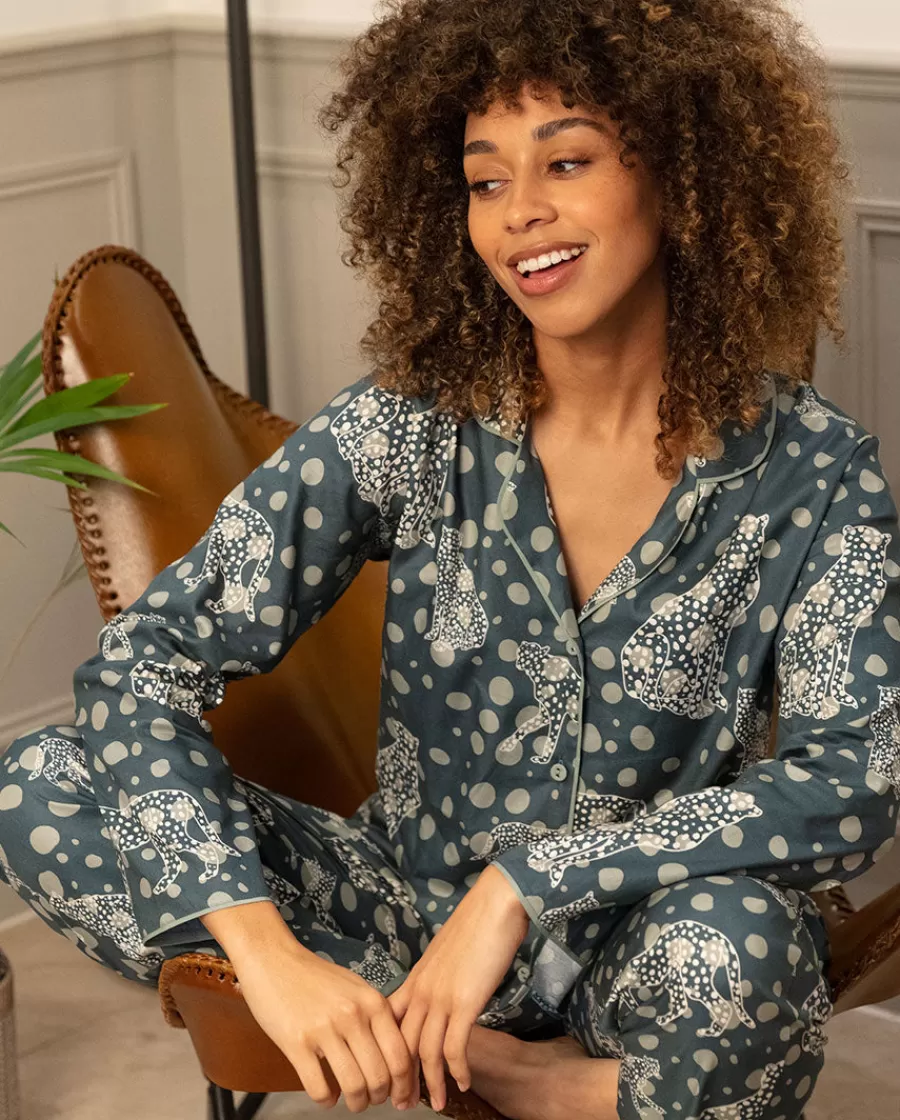 Fashion Hannah Womens Leopard Print Pyjama Set Women Pyjama Sets