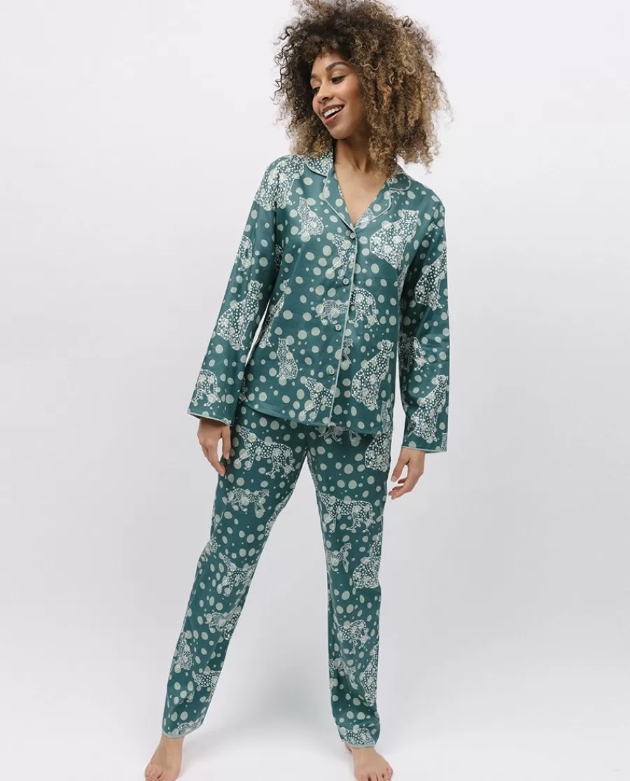 Fashion Hannah Womens Leopard Print Pyjama Set Women Pyjama Sets