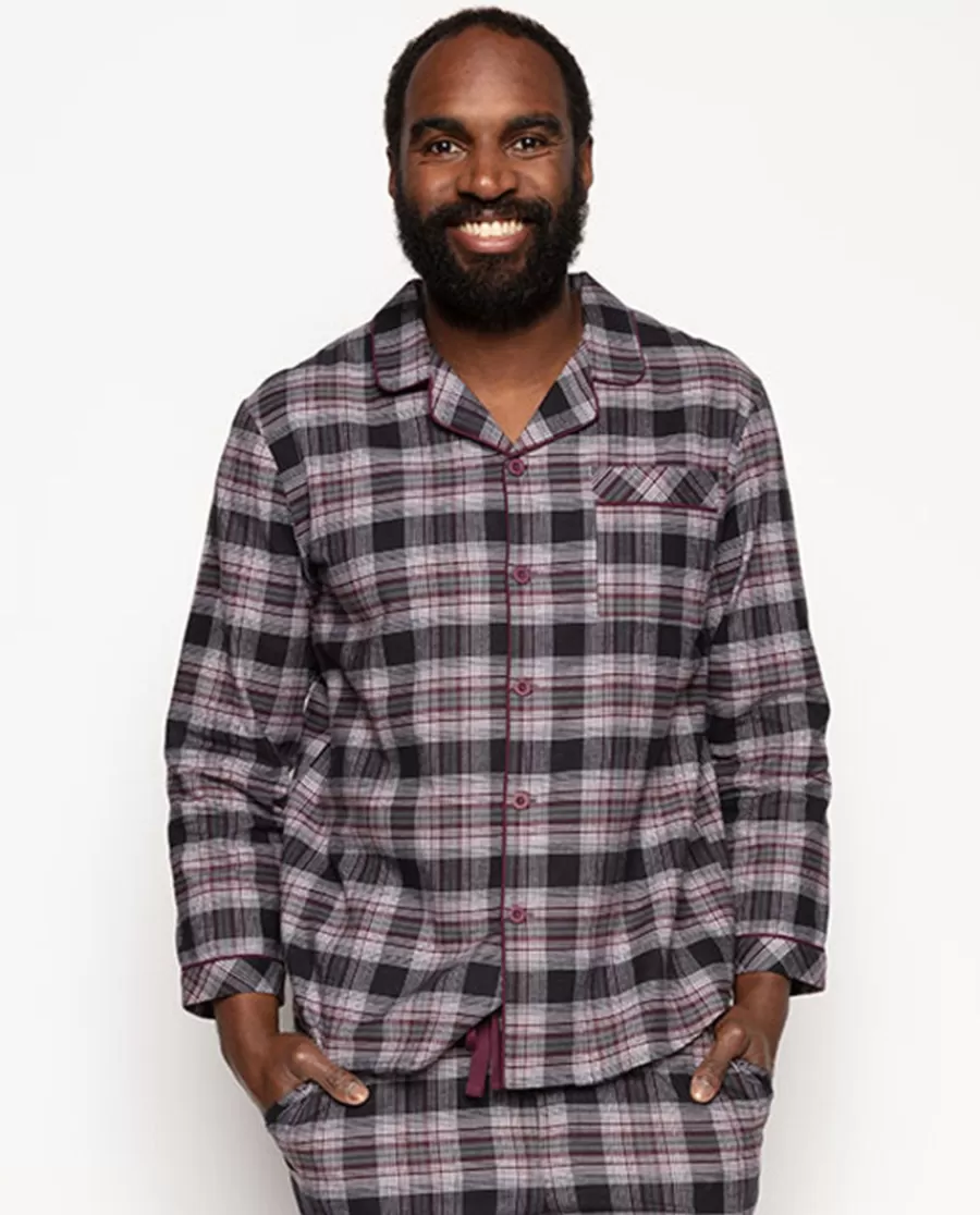 Store Harley Brushed Check Pyjama Top Men Pyjama Tops