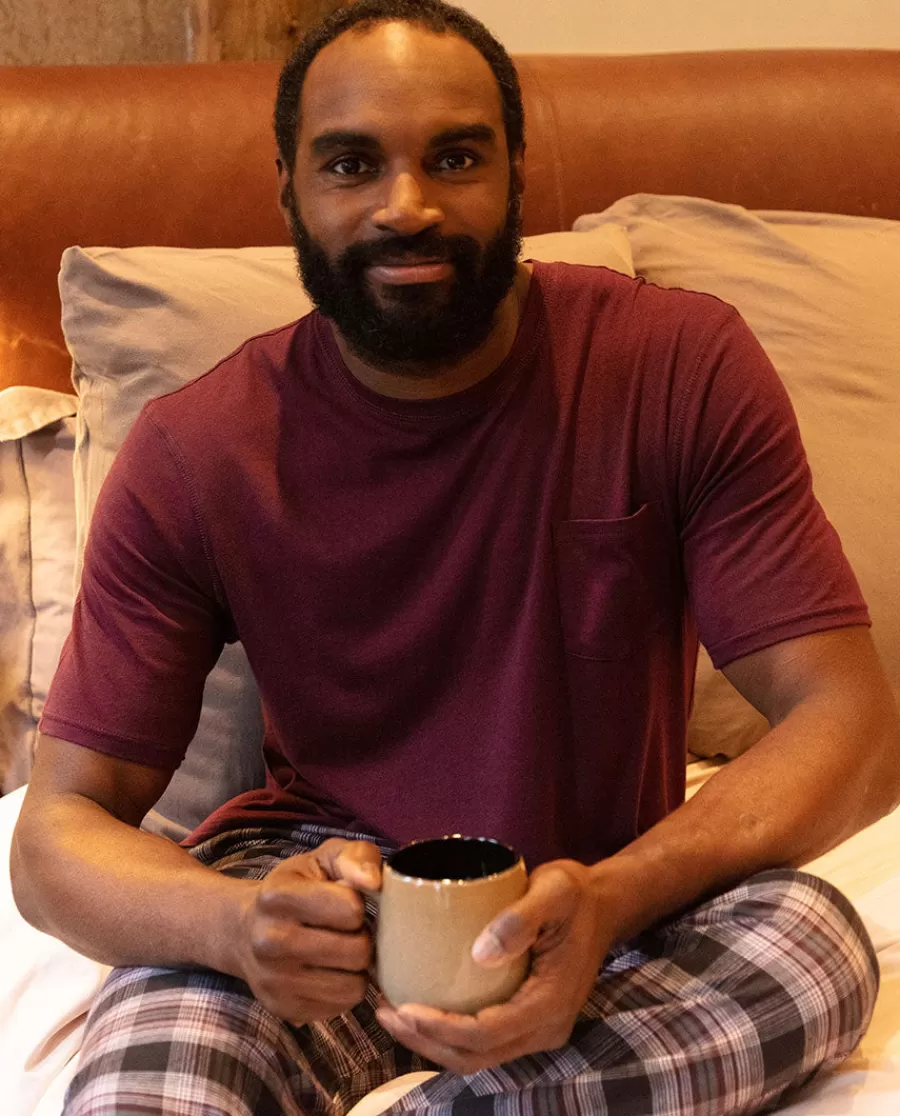 Clearance Harley Jersey T-Shirt And Brushed Check Pyjama Set Men Pyjama Sets